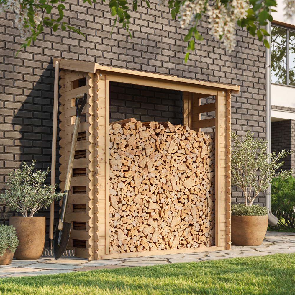Abri à bûches en bois Timbela M201