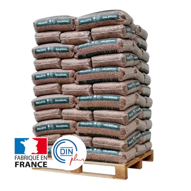Palette de 65 sacs de granulés de bois premium